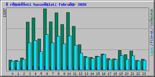 Óránkénti használat: Február 2026